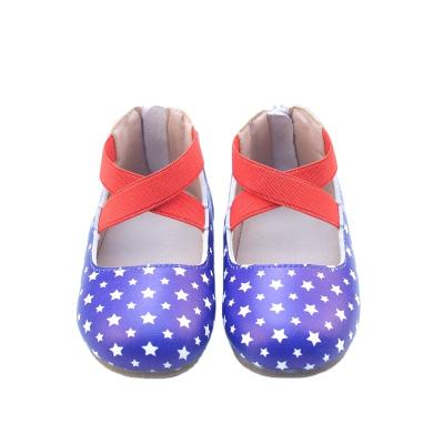 China Minibella Light Girl's National Day US Ballet Flats American Flag Princess Mary Jane Dress Shoes for sale