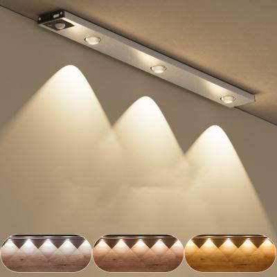 China Wall Mounted 70 LED USB PIR Motion Sensor Rechargeable Under Counter Lighting LED Under Cabinet Light Bar for sale