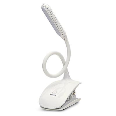 China ABS Plastic Led Clip Reading Light, Lamp-3 Shine, Touch Switch Bedside Book USB Rechargeable Reading Light for sale