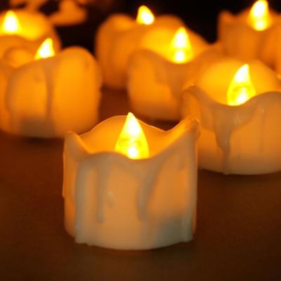 China 12set Flameless Led Amber Yellow Flickering Flameless Candles with Timer LED Tea Light Timing (6Hours ON 18Hours) for sale