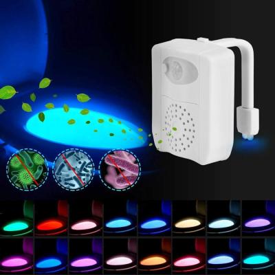 China Motion-activated 16 Colors LED Toilet Night Light Lamp with UV Ultraviolet, Motion Sensor Toilet Bowl Night Light for Toilet Seat for sale