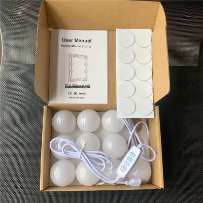 China Amazon Best Selling Modern 10 Led Dimmable Mirror Bulbs, USB Charging Hollywood Style Makeup Mirror Lights Kits for sale