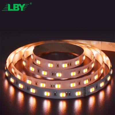 China LBY 5050 5V Wifi Dc 12V Waterproof Cob Basic Led Strip 5M 10M Roll Cct Ultra Brigh Addressable 5050 Led Strip Light Rgb For Pc for sale