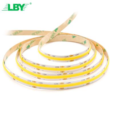 China LBY Cold Warm White Custom Bar Rgb/Rgbw/Cct 480Leds/M 840Leds/M Ip65 360 Grad Led Light Uk Plug Cob Led Strip 24V for sale