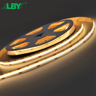 China LBY Led Tiras 12V Silicone Ip65 Cob Rgb Flex Light Warm 360 Grad 100M 24V 4000K Short Mini Cutting Cob Led Rbg Magic Strip for sale