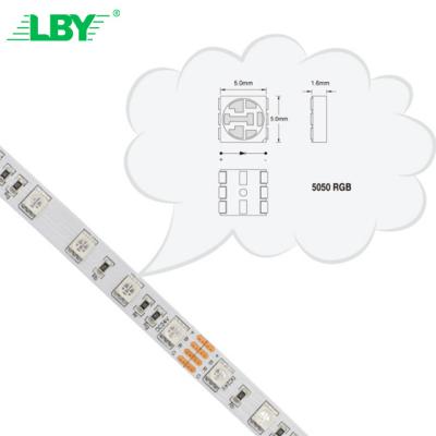 China LBY Outdoor Rgb 100 Meters 5050 Flex Led Strip Full Kit Cct Double Row Strip 24V Rgb Light Led Strip With 3 Key for sale