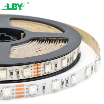 China LBY Wholesale Colored smd 5050 Low Voltage Dc 12V/24V Common Cathode Rgb 5050 Colour Change Led Strip Lights With Remote for sale