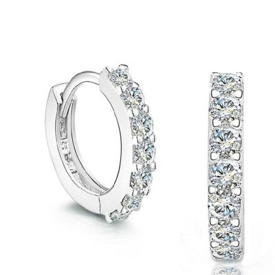 China Minimalist Tasty Jewelry For Women's 925 Silver Earings CZ Diamond Hoop Earrings for sale