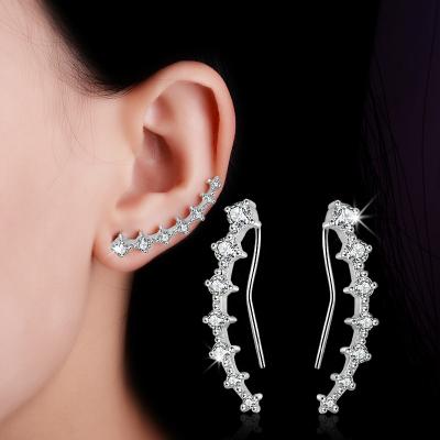 China TRENDY Fashion Climber Earrings Clip Earrings For Women Zircon Stud Earrings for sale