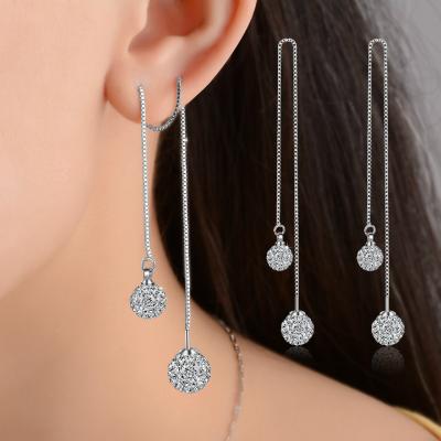 China FASHIONABLE Luxury Drop Earrings Ball Earrings Statement Jewelry Women Long Tassel Earrings for sale