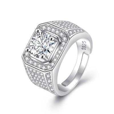 China Fashionable Hot Selling Tasty Rings Mens 925 Silver Rings Zircon Pave Ring for sale