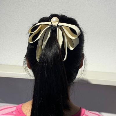 China Women Ribbon Bow Clips Ribbon Bow Hair Accessories For Women Girl Hair Clips Accessories for sale