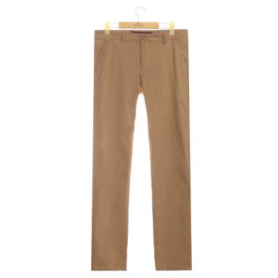 China welt pocket light khaki color 97%cotton3%stretch double light peach twill mans long pants for sale