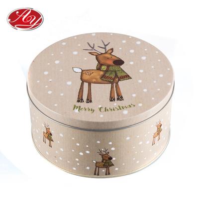 China Christmas Tin Box Merry Christmas Santa Claus Pattern Gift Two Piece placed around Tin Box for sale