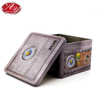 China Vintage Square Metal Tin Box Crafts Souvenir Design Eco-Friendly And Recycleable Material for sale