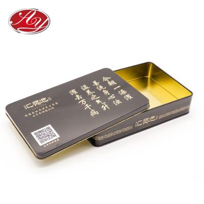 China High Quality Embossed Black Rectangle Tin Box Of Eco-friendly And Recyclable Material for sale