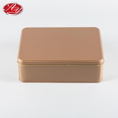 China High Quality Rectangular Gold Metal Material Eco - Friendly And Recyclable Packaging Box for sale