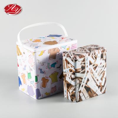 China Factory Eco - Friendly And Recyclable Material Laundry Metal Powder Tin Storage Box For Washing for sale