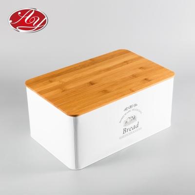 China White Bread Material Custom Storage Box Eco-friendly And Recyclable Tin Bread Box With Lid for sale