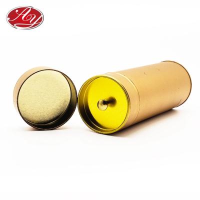 China Eco - Friendly And Recycleable Gold Material Wholesale Color Tins Cylinder Tall White Round Tea Tin for sale