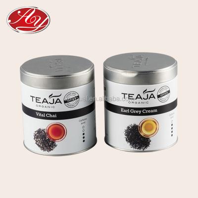 China Eco - Friendly And Recyclable Material Custom Printed Small Round Metal Tea Tin Canister for sale