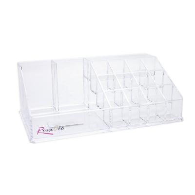 China Wholesale Viable Stackable Clear Acrylic Cosmetic Organizer 16 Compartments Storage Box For Lipstick Perfume Makeup Brush for sale