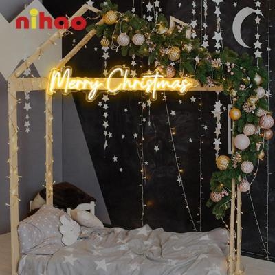 China NIHAO Buildings Custom Signs Christmas LED Light Electronic Neon Sign For Holiday Promotion for sale