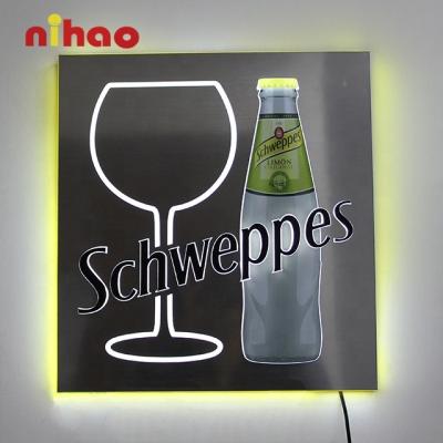 China Wall Mounted Slim Buildings Custom Stainless Steel Illumination Light Sign Panel For Bar Display for sale