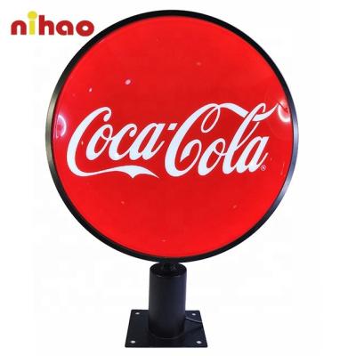 China Outdoor Available Discount Customized Outdoor Round Led Rotary Rotating Vacuum Shaped Advertising Light Box Waterproof Led Light Signage for sale