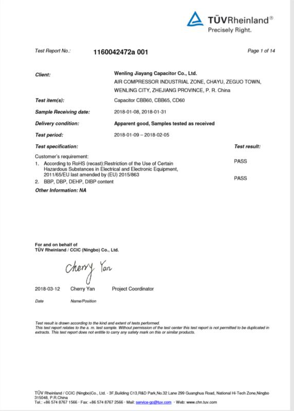 RoHS - Wenling Jiayang Capacitor Co., Ltd.