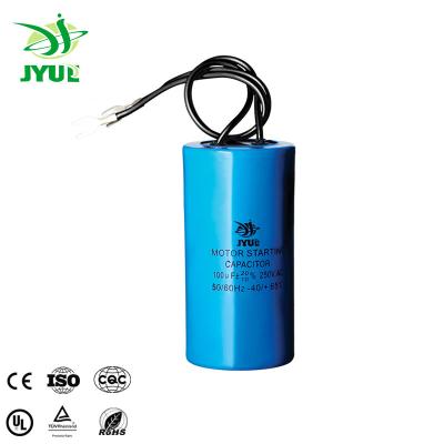 China cd60 lead automotive cable aluminum shell 100UF 250V start motor capacitor in Jyue for sale