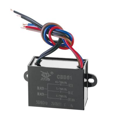 China cbb61 450v 6uf air conditioner capacitor for shell electric fan parts capacitor for sale