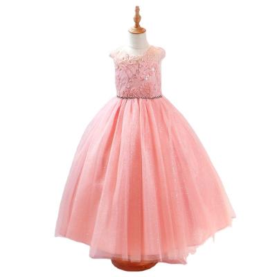 China New Design Girl's Beautiful Princess Dress Glitter Tulle Sleeveless Children's Dressy Dresses for sale