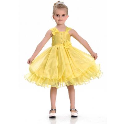 China Newest Fashion Breathable Custom Made Dress Elegant Girls Organza Skirt Crew Neck Babies Girl Bridesmaid Dress for sale