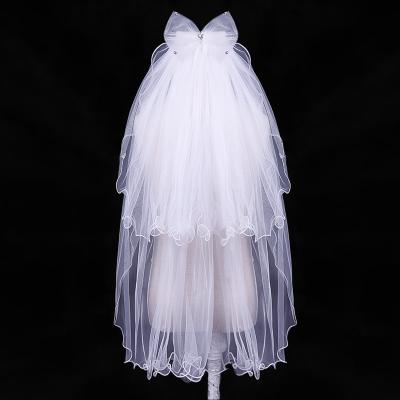 China Girl's Veil Bridesmaids Veil Holy Communion Veils White Bow Tops Girls First For Girl for sale