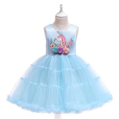 China Hot Sale Summer Party Wear Breathable Princess Party Flower Baby Princess Dress Bow Gown Princess Dress for sale