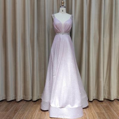 China 2021 New Design High Quality Sequin Wedding Party Lace Women's Anti-Static Pink Evening Dress for sale