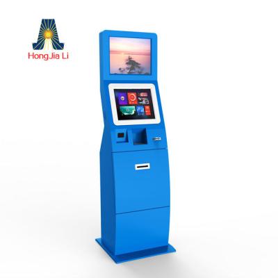 China HJL-3310AC Dual Screen Mall Face Recognition Camera RFID Card Bill Dispenser Hotel Check In Kiosk for sale