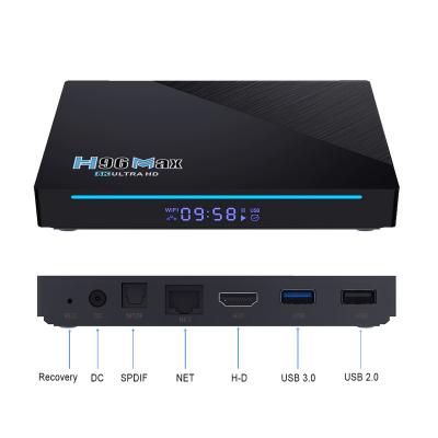 China OEM/ODM High Performance RK3566 Android 11 TV Box 8GB DDR4 64GB eMMC 5G WIFI H96 MAX Voice Control 8K Android TV Box for sale