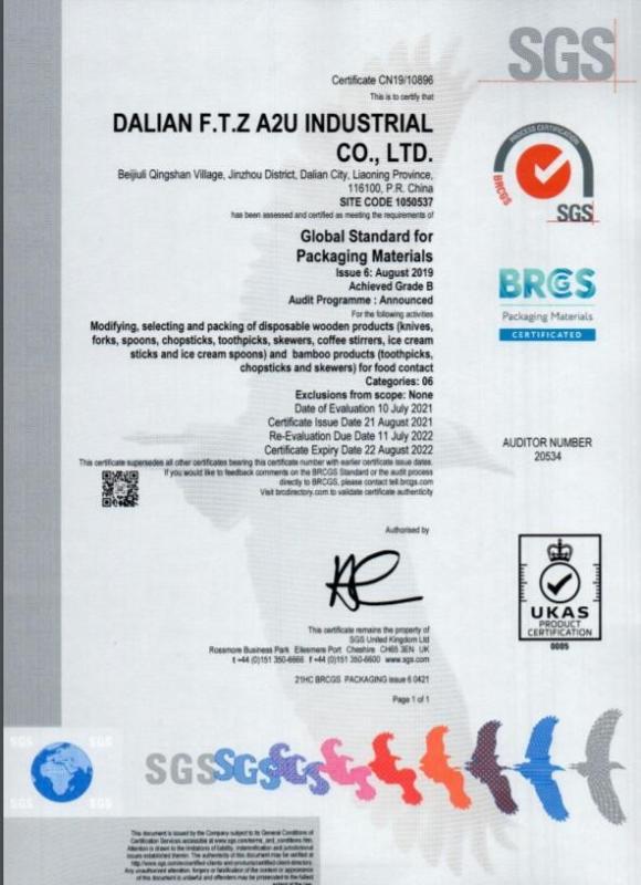 BRC - Dalian F.T.Z A2U Industrial Co., Ltd.