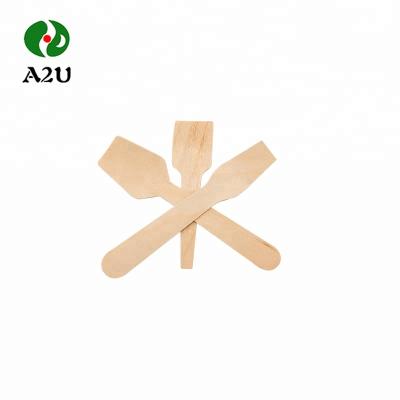 China Soft Surface Natural Fumigated Disposable Natural Smooth Surface Ice Cream Wooden Spoon / Scoop for sale