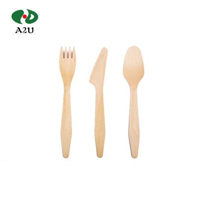 China Disposable Cutlery 185mm Wooden Spoon  Natural Wood A2U-001-4 for sale