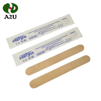 China Hospital Child 140 Mm Disposable Wooden Medical Sterile Spatula for sale