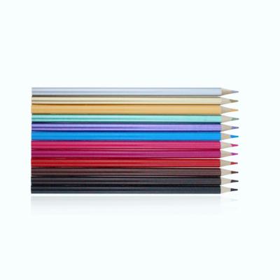 China Linden Wood Metallic Colored Pencil Linden Wood Metallic Colored Wooden Pencil for sale