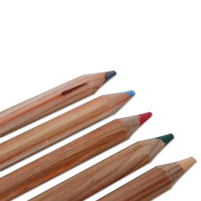 China Drawing Writing Non-Toxic Natural Wooden School Stationery Set Jumbo Size 12pcs Double Ended Wooden Multi Colored Pencil For Student for sale