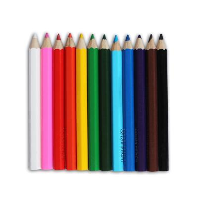 China Basswood 12pcs Mini Art Wooden Drawing Colored Pencil Set 3.5 Mini In Box Paper Box Short Colored Pencil 12 Coloring Pencils for sale