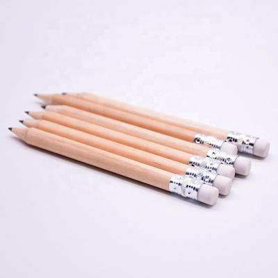 China Custom Printed Natural Wooden Pencil Golf Pencil Promotional Supplies Stationery Pencil With Eraser Topper For Kids for sale