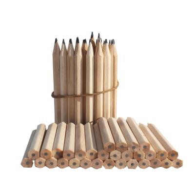 China office & Wholesale Mini School Pencil Sharpener Non-Toxic Short Pencil Graphite Natural Wood Pencil With Bulk Eraser Toppers for sale