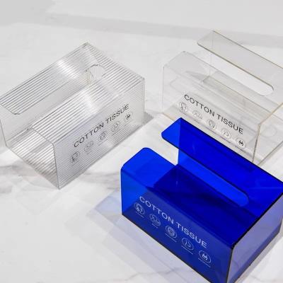 China OEM/ODM New Design Custom Clear Acrylic Tissue Box Lid Tissue Box Holder Cover for Bathroom or Living Room for sale