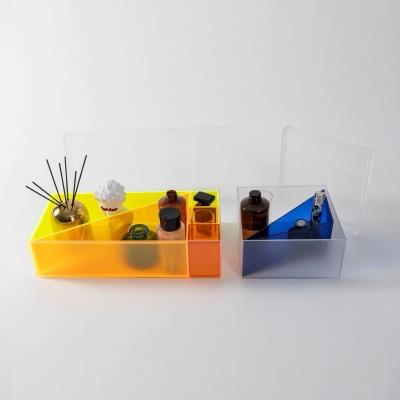 China OEM/ODM Storage Packing Box Plastic Color Triangle Plate Acrylic Plexiglass Tray Tool Drilling Box for sale